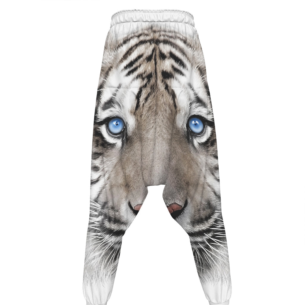 White Tiger Portrait Print Hammer Pants