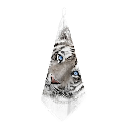 White Tiger Portrait Print Hand Towel