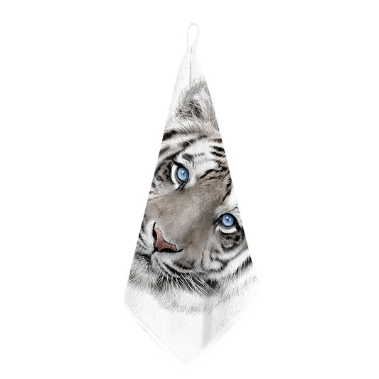 White Tiger Portrait Print Hand Towel