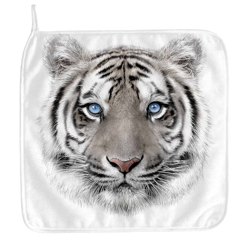 White Tiger Portrait Print Hand Towel