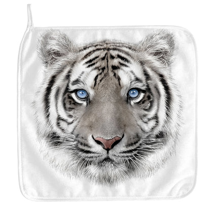 White Tiger Portrait Print Hand Towel