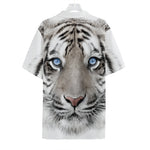 White Tiger Portrait Print Hawaiian Shirt