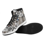 White Tiger Portrait Print High Top Leather Sneakers
