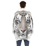 White Tiger Portrait Print Hoodie Blanket
