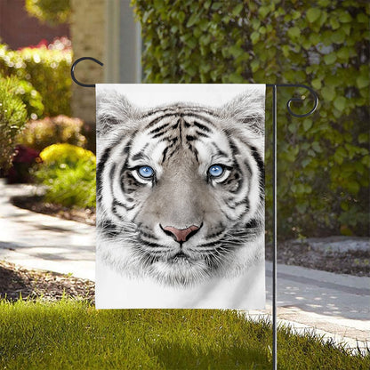 White Tiger Portrait Print House Flag