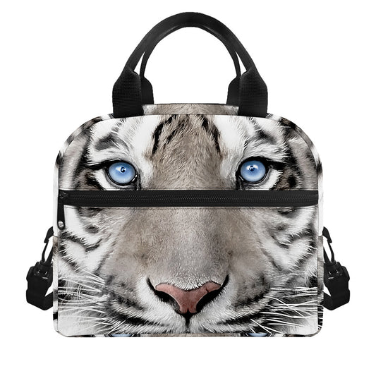 White Tiger Portrait Print Insulated Lunch Bag