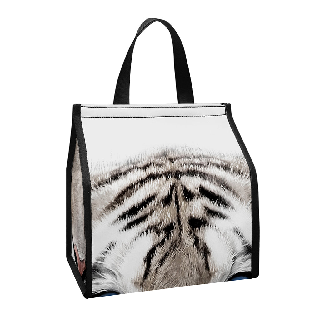 White Tiger Portrait Print Insulated Lunch Tote