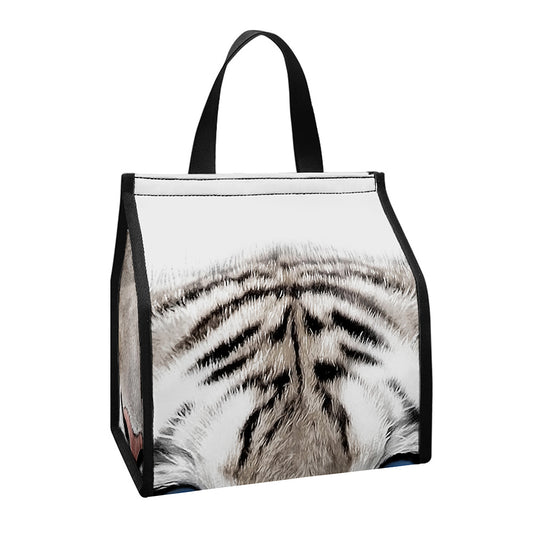 White Tiger Portrait Print Insulated Lunch Tote