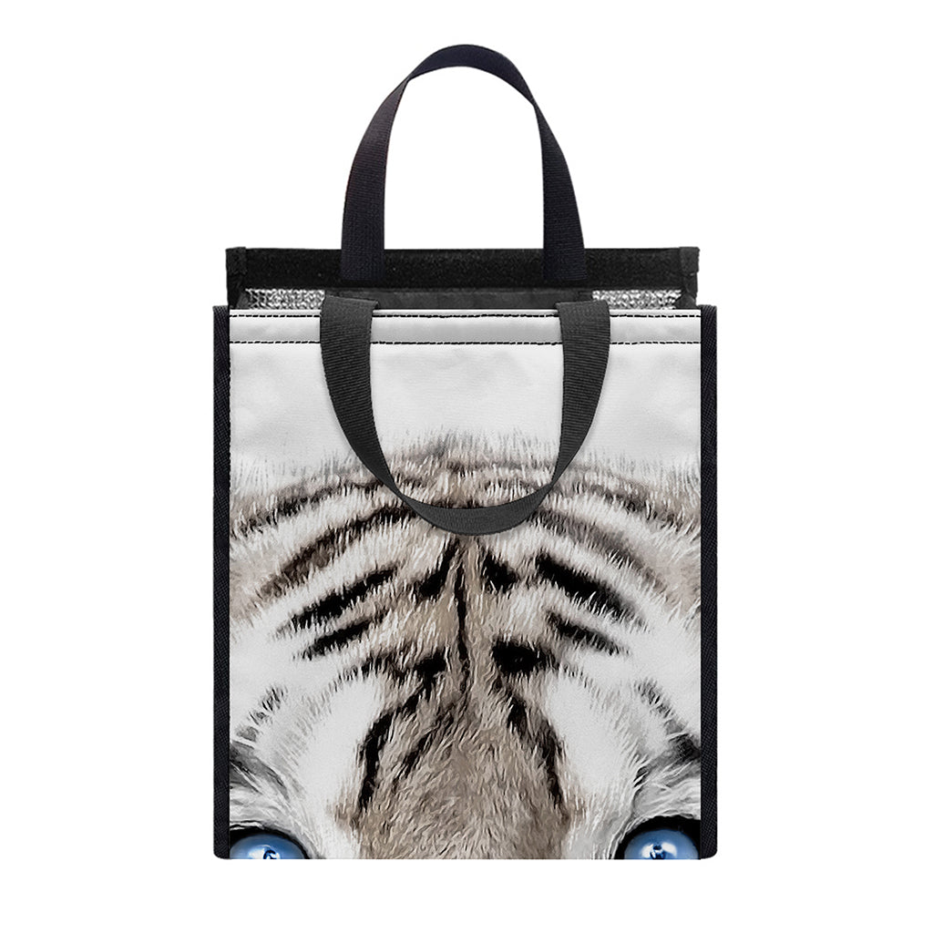 White Tiger Portrait Print Insulated Lunch Tote