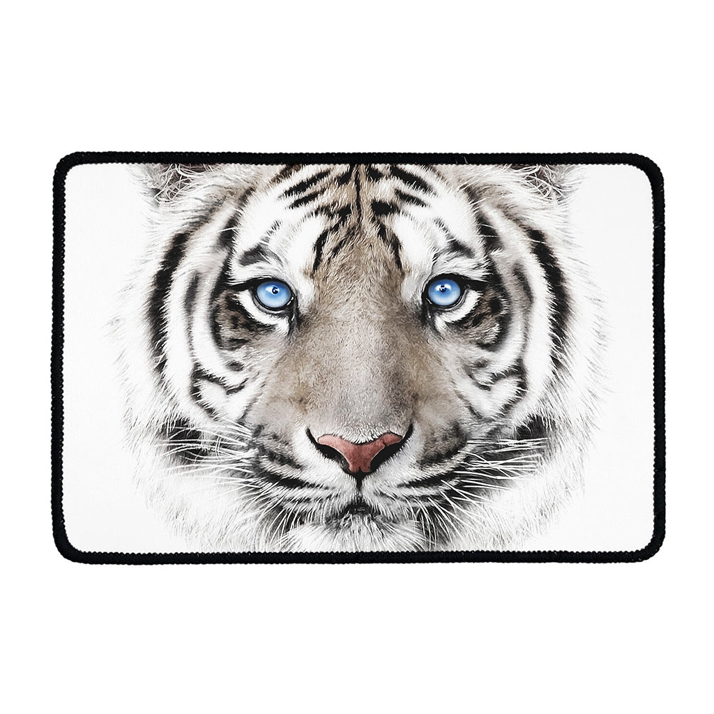 White Tiger Portrait Print Kitchen Mat