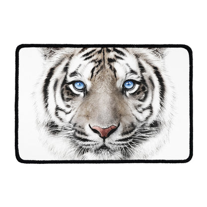 White Tiger Portrait Print Kitchen Mat