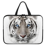 White Tiger Portrait Print Laptop Sleeve With Handle