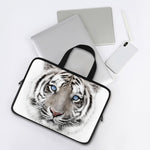 White Tiger Portrait Print Laptop Sleeve With Handle