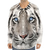 White Tiger Portrait Print Long Sleeve Baseball Jersey