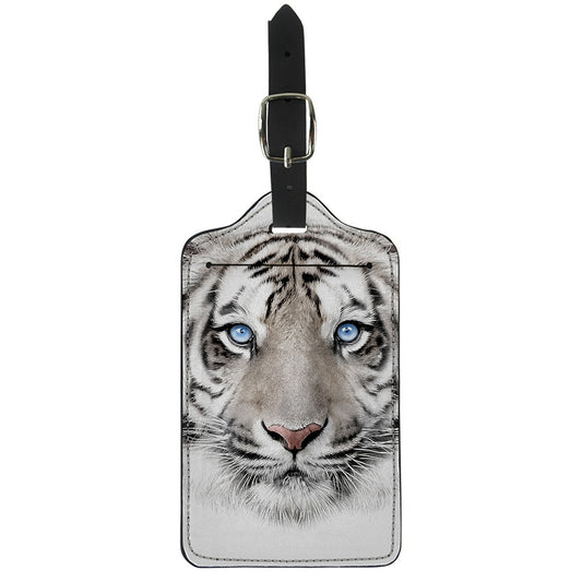 White Tiger Portrait Print Luggage Tag