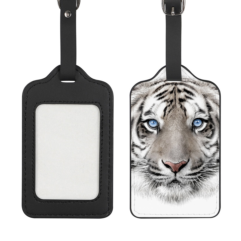White Tiger Portrait Print Luggage Tag