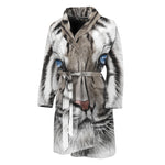 White Tiger Portrait Print Men's Bathrobe