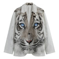 White Tiger Portrait Print Men's Blazer