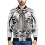 White Tiger Portrait Print Men's Bomber Jacket
