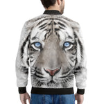 White Tiger Portrait Print Men's Bomber Jacket