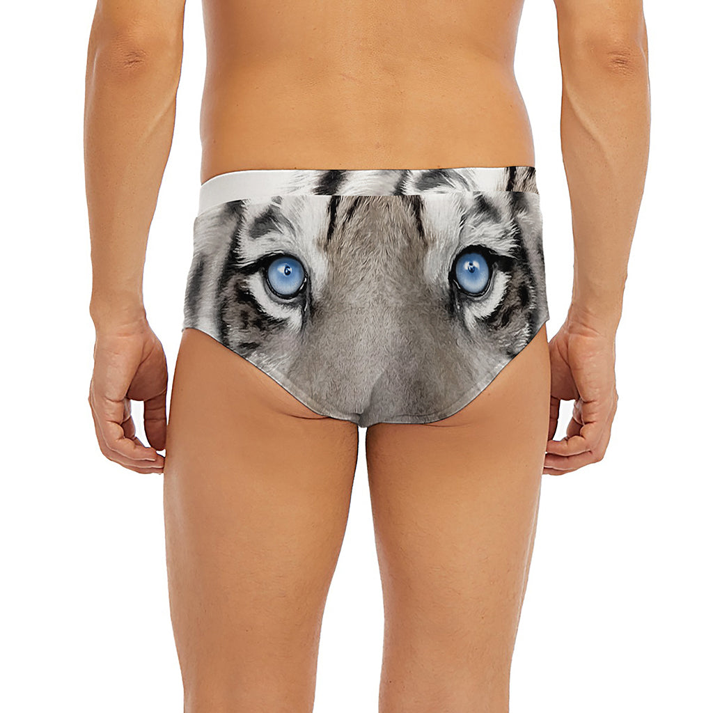 White Tiger Portrait Print Men's Briefs