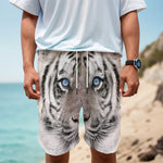White Tiger Portrait Print Men's Cargo Shorts