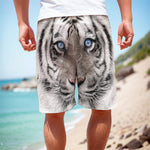 White Tiger Portrait Print Men's Cargo Shorts