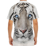 White Tiger Portrait Print Men's Deep V-Neck Shirt