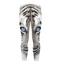 White Tiger Portrait Print Men's Leggings