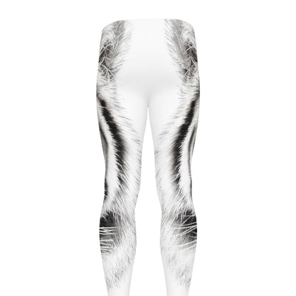 White Tiger Portrait Print Men's leggings