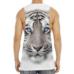 White Tiger Portrait Print Men's Muscle Tank Top