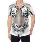 White Tiger Portrait Print Men's Shirt