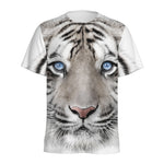 White Tiger Portrait Print Men's Sports T-Shirt