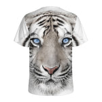 White Tiger Portrait Print Men's Sports T-Shirt