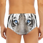 White Tiger Portrait Print Men's Triangle Swim Briefs