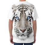 White Tiger Portrait Print Men's Velvet T-Shirt