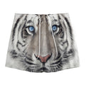 White Tiger Portrait Print Mesh Shorts