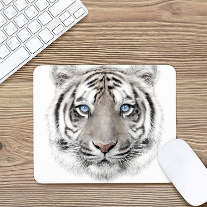 White Tiger Portrait Print Mouse Pad