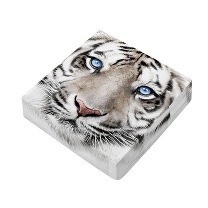 White Tiger Portrait Print Outdoor Seat Cushion Cover