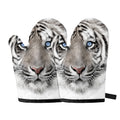 White Tiger Portrait Print Oven Mitts