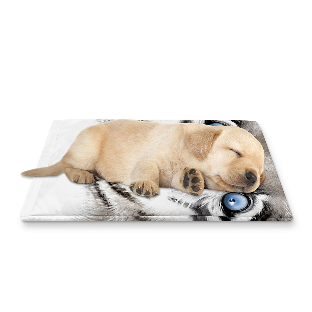White Tiger Portrait Print Pet Cooling Mat Cover