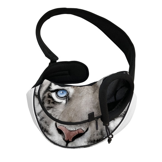 White Tiger Portrait Print Pet Sling Carrier