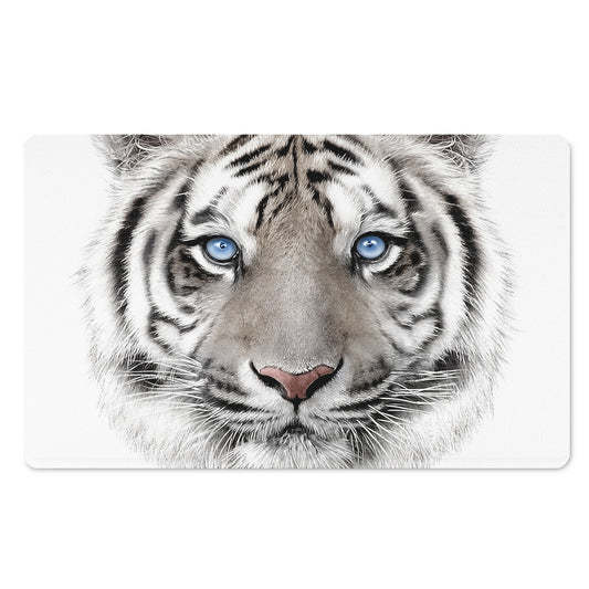 White Tiger Portrait Print Polyester Doormat