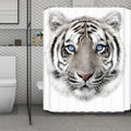 White Tiger Portrait Print Polyester Shower Curtain