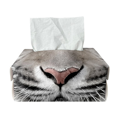 White Tiger Portrait Print Rectangle Tissue Box Cover
