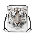 White Tiger Portrait Print Rectangular Crossbody Bag