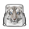 White Tiger Portrait Print Rectangular Crossbody Bag