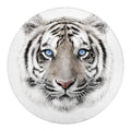 White Tiger Portrait Print Round Blanket