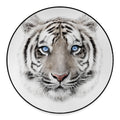 White Tiger Portrait Print Round Floor Mat