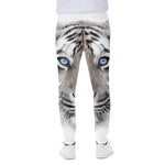 White Tiger Portrait Print Scuba Joggers